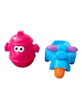 Playskool Weeble Wobbles Bright Red Fire Hydrant Toy & Blue Tricycle